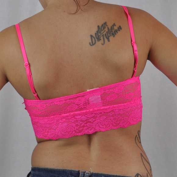 🦊 | Lace Hot Pink Bra Light Weight Adjustable - Picture 3 of 4